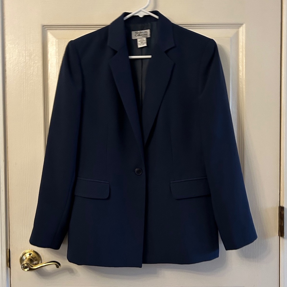 Style & Co. Navy Single-Button Blazer
